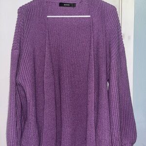 Cute purple knit cardigan!
